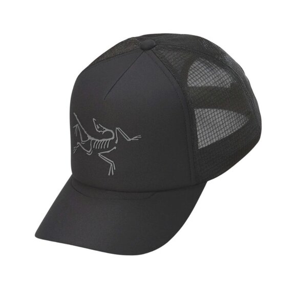Arc'teryx Bird Curved Brim Logo Trucker Mesh Hat Black Snapback OSFA Unisex - Picture 1 of 9